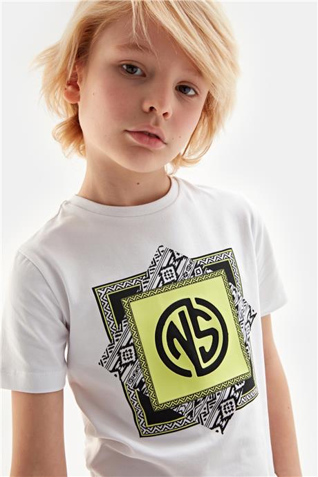 Nebbati Erkek Çocuk Beyaz T-Shirt