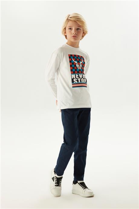Nebbati Erkek Çocuk Beyaz T-Shirt