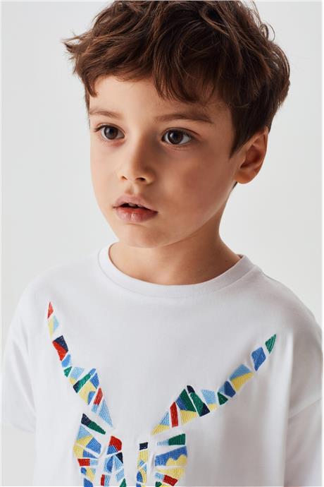 Nebbati Erkek Çocuk Beyaz T-Shirt