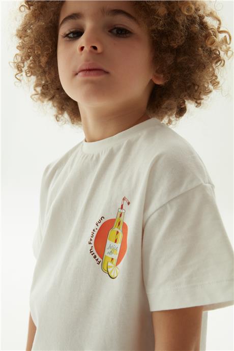 Nebbati Erkek Çocuk Beyaz T-Shirt