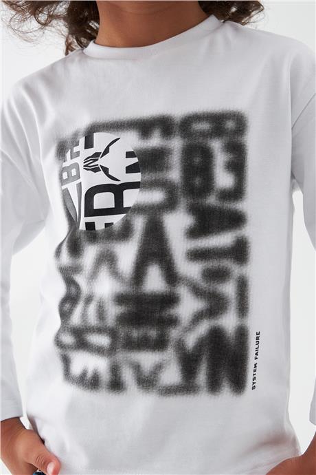 Nebbati Erkek Çocuk Beyaz T-Shirt