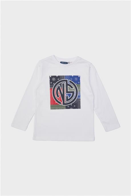 Nebbati Erkek Çocuk Beyaz T-Shirt