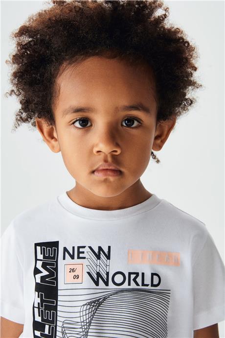Nebbati Erkek Çocuk Beyaz T-Shirt
