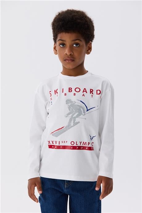 Nebbati Erkek Çocuk Beyaz T-Shirt