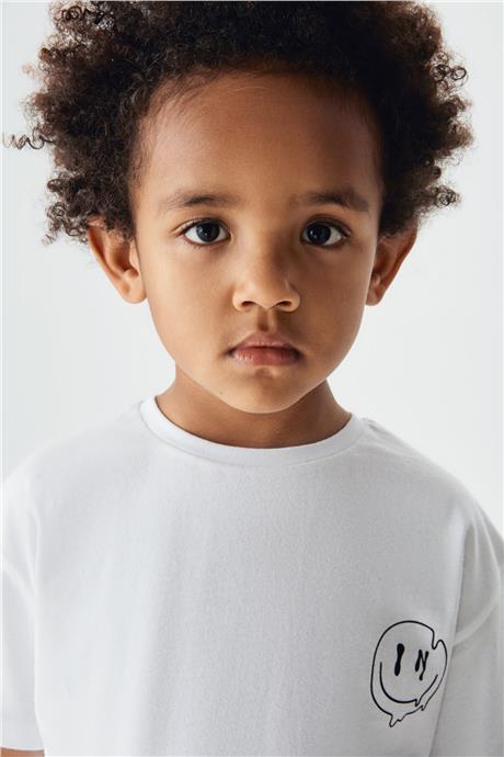Nebbati Erkek Çocuk Beyaz T-Shirt