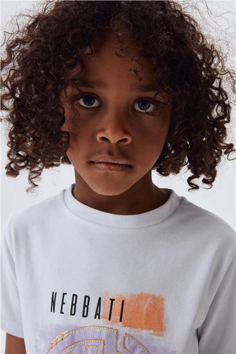 Nebbati Erkek Çocuk Beyaz T-Shirt