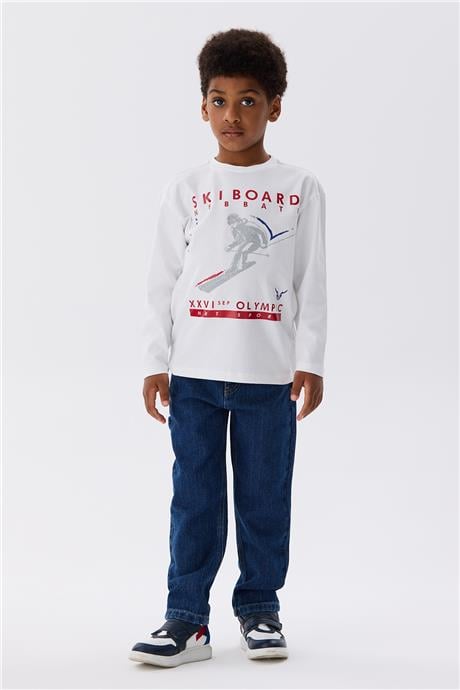 Nebbati Erkek Çocuk Beyaz T-Shirt