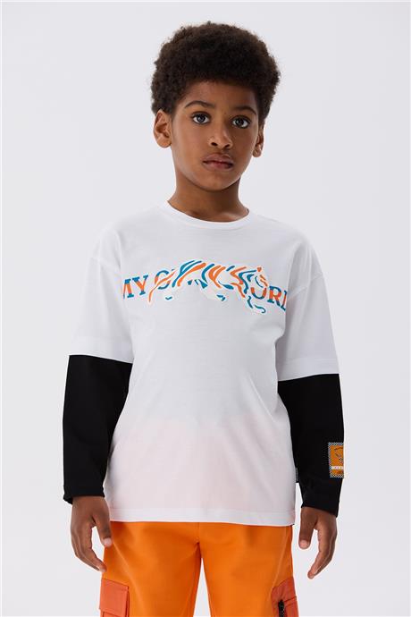 Nebbati Erkek Çocuk Beyaz T-Shirt