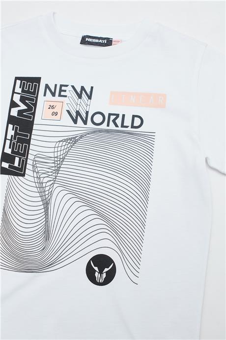 Nebbati Erkek Çocuk Beyaz T-Shirt