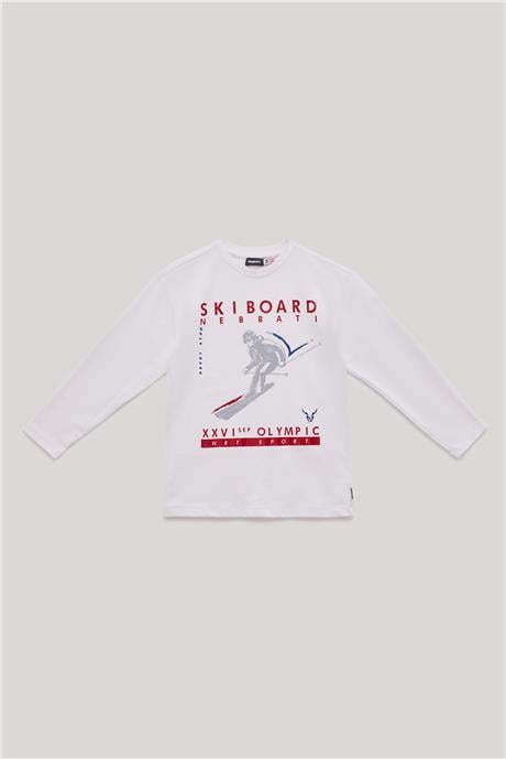 Nebbati Erkek Çocuk Beyaz T-Shirt