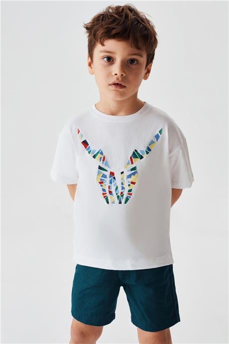 Nebbati Erkek Çocuk Beyaz T-Shirt