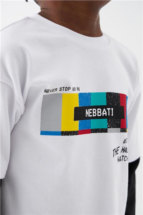Nebbati Erkek Çocuk Beyaz T-Shirt