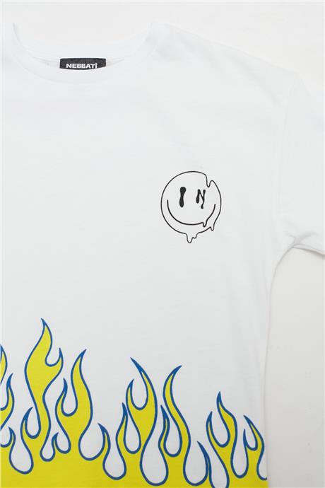 Nebbati Erkek Çocuk Beyaz T-Shirt