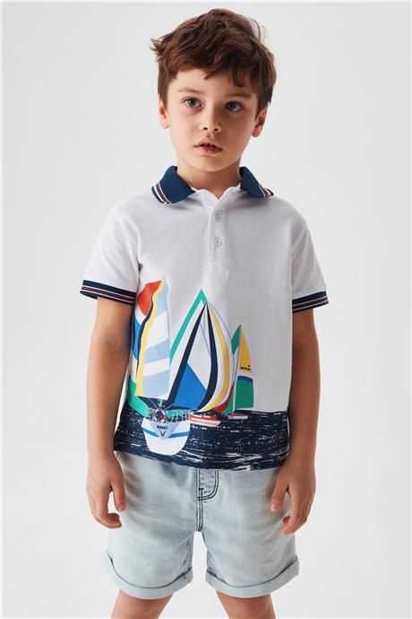 Nebbati Erkek Çocuk Beyaz T-Shirt