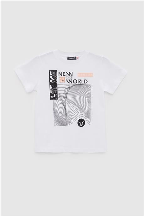Nebbati Erkek Çocuk Beyaz T-Shirt