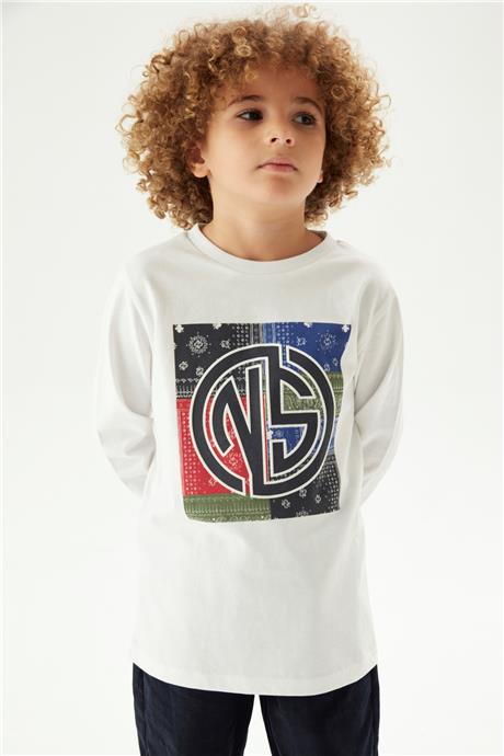 Nebbati Erkek Çocuk Beyaz T-Shirt
