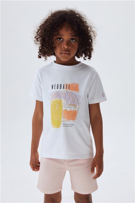 Nebbati Erkek Çocuk Beyaz T-Shirt