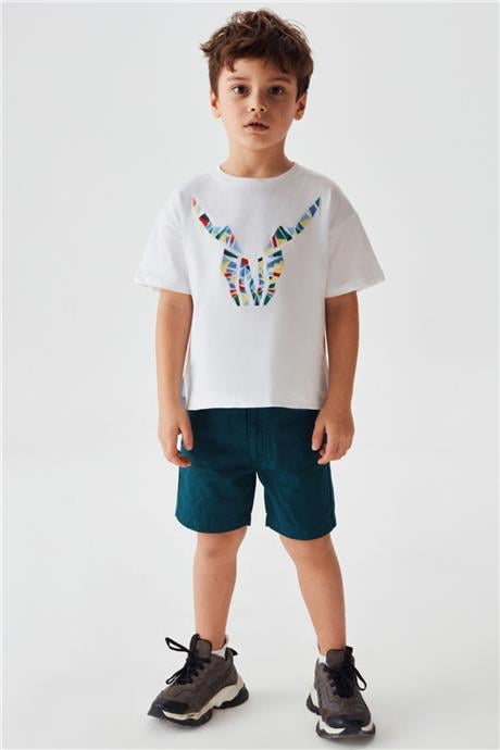 Nebbati Erkek Çocuk Beyaz T-Shirt