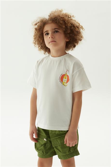 Nebbati Erkek Çocuk Beyaz T-Shirt