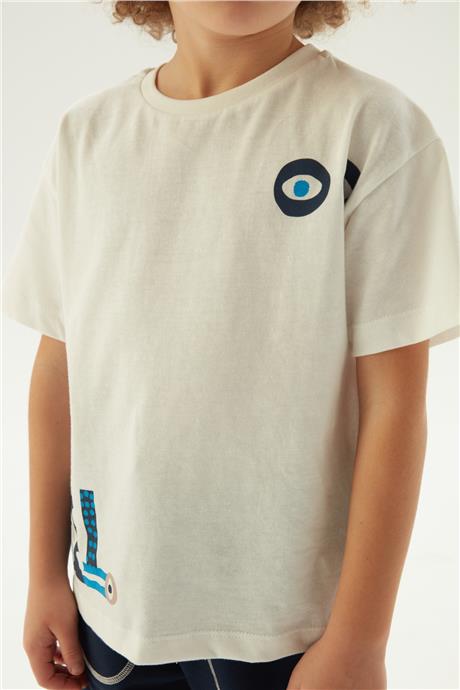 Nebbati Erkek Çocuk Beyaz T-Shirt