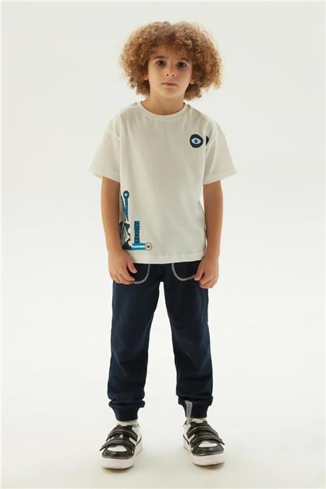Nebbati Erkek Çocuk Beyaz T-Shirt