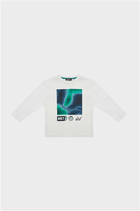 Nebbati Erkek Çocuk Beyaz Tshirt