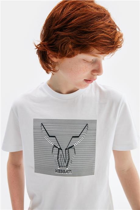 Nebbati Erkek Çocuk Beyaz Tshirt