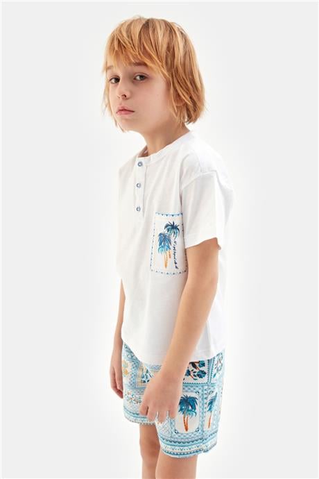 Nebbati Erkek Çocuk Beyaz Tshirt