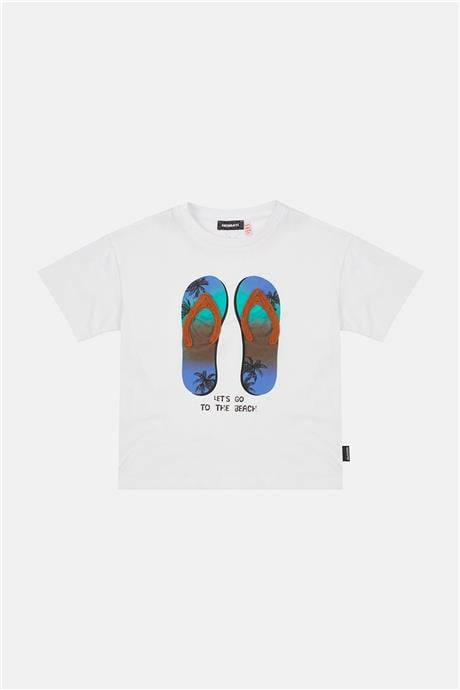 Nebbati Erkek Çocuk Beyaz Tshirt
