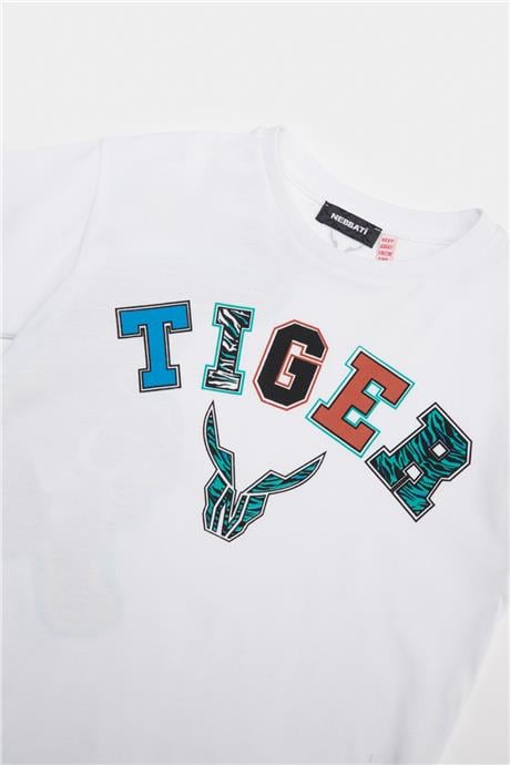 Nebbati Erkek Çocuk Beyaz Tshirt