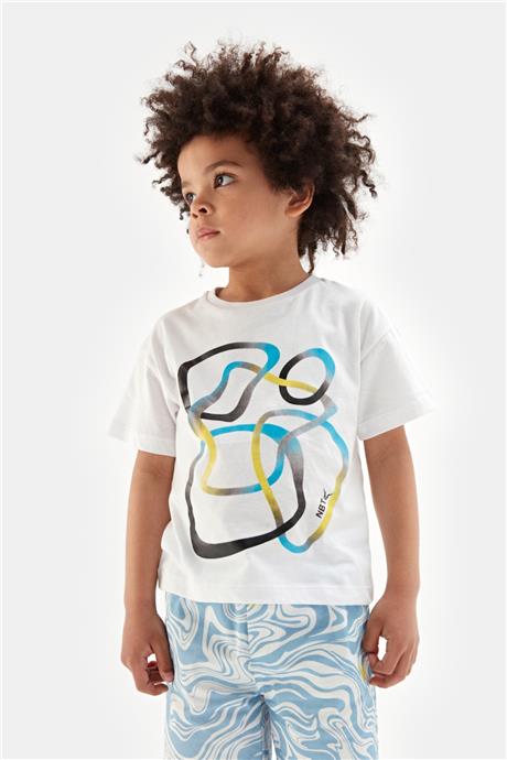 Nebbati Erkek Çocuk Beyaz Tshirt