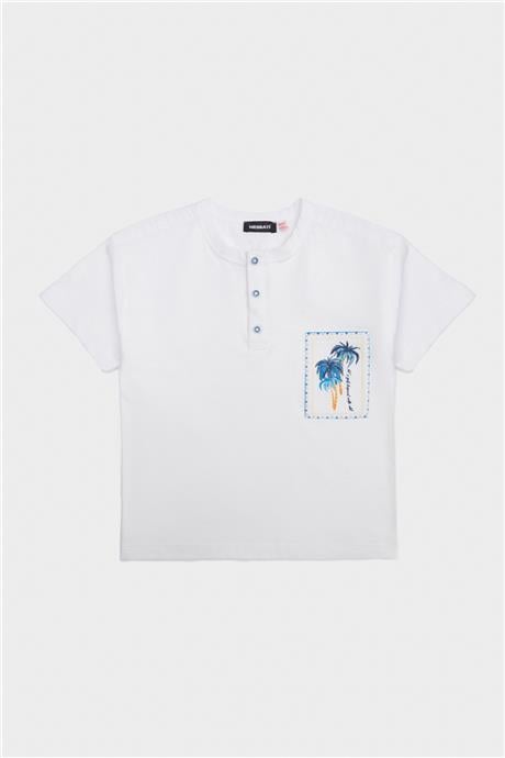 Nebbati Erkek Çocuk Beyaz Tshirt
