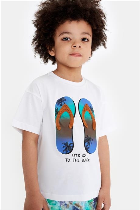 Nebbati Erkek Çocuk Beyaz Tshirt