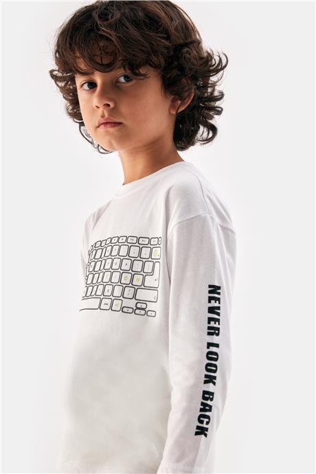 Nebbati Erkek Çocuk Beyaz Tshirt