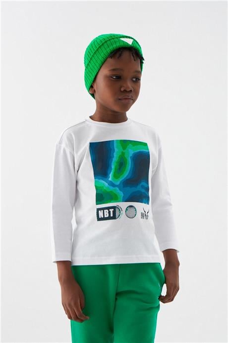 Nebbati Erkek Çocuk Beyaz Tshirt