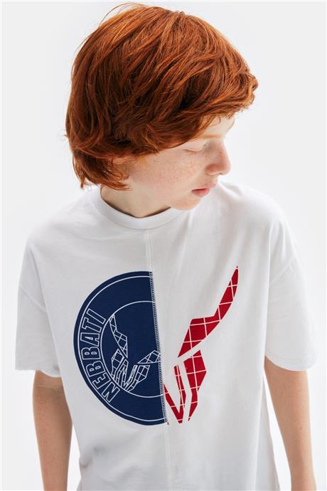 Nebbati Erkek Çocuk Beyaz Tshirt