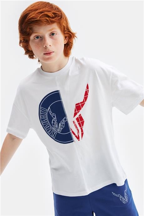 Nebbati Erkek Çocuk Beyaz Tshirt