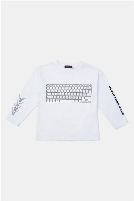 Nebbati Erkek Çocuk Beyaz Tshirt