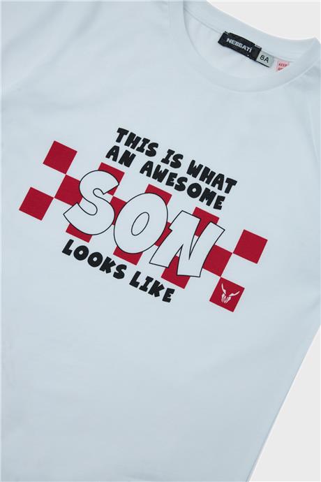 Nebbati Erkek Çocuk Beyaz Tshirt