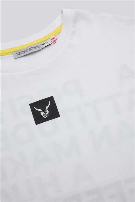 Nebbati Erkek Çocuk Beyaz TshirtNebbati Erkek Çocuk Beyaz Tshirt