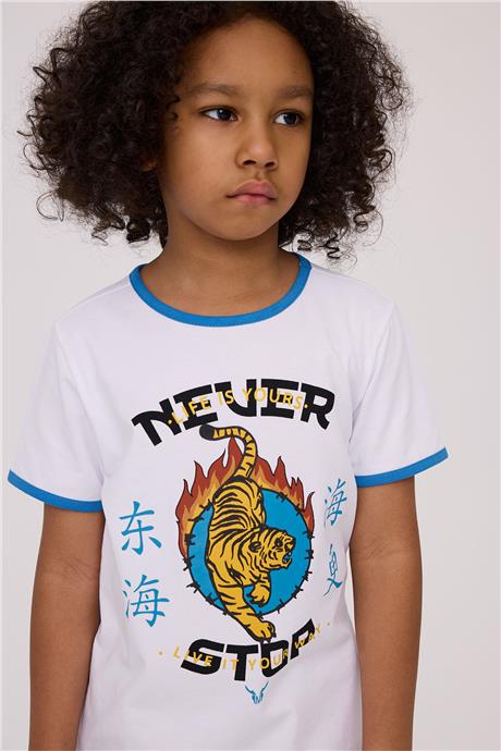 Nebbati Erkek Çocuk Beyaz TshirtNebbati Erkek Çocuk Beyaz Tshirt