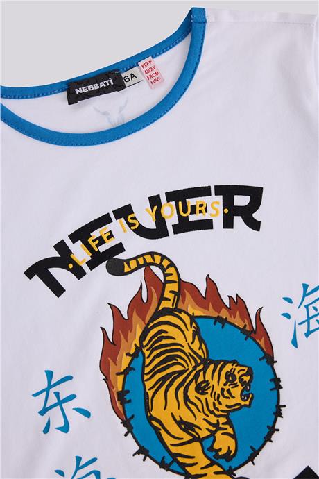 Nebbati Erkek Çocuk Beyaz TshirtNebbati Erkek Çocuk Beyaz Tshirt