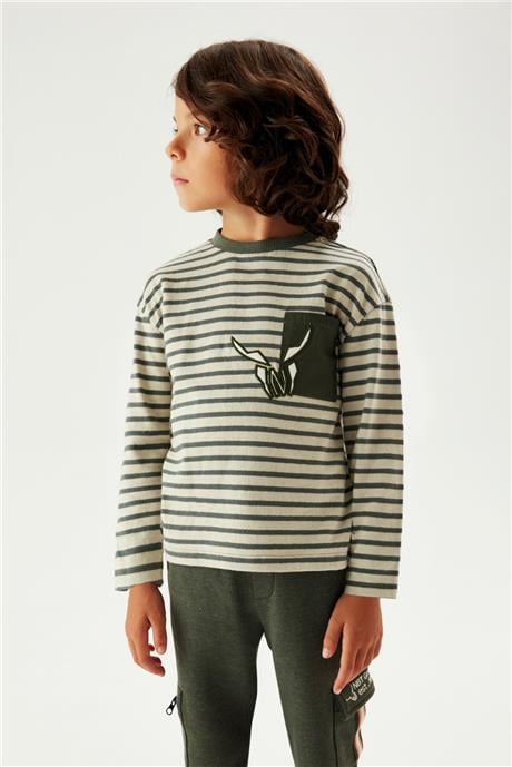 Nebbati Erkek Çocuk Çizgili T-Shirt