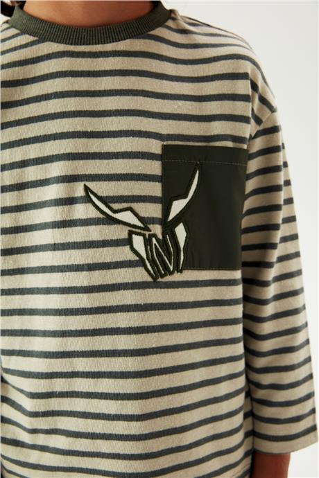 Nebbati Erkek Çocuk Çizgili T-Shirt