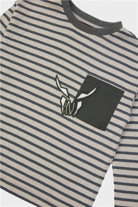 Nebbati Erkek Çocuk Çizgili T-Shirt