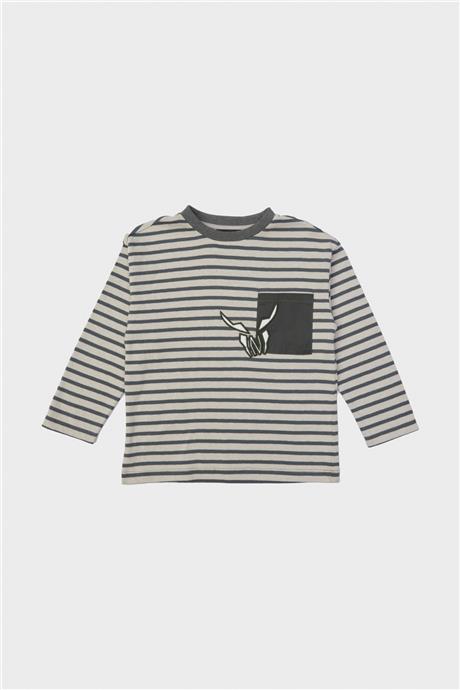 Nebbati Erkek Çocuk Çizgili T-Shirt