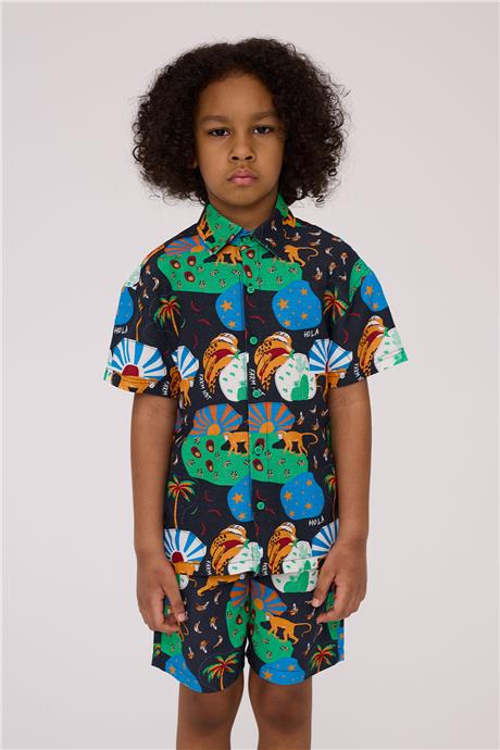 Nebbati Boy Patterned ShirtNebbati Boy Patterned Shirt