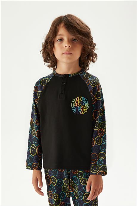 Nebbati Erkek Çocuk Desenli Pijama Takımı