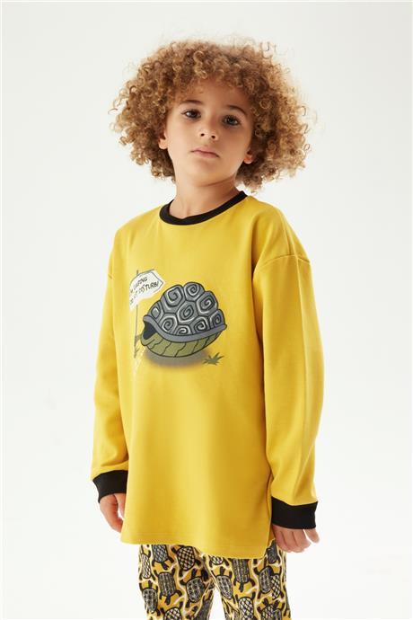 Nebbati Erkek Çocuk Desenli Pijama Takımı