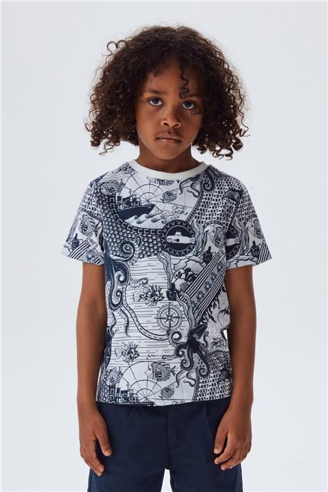 Nebbati Erkek Çocuk Desenli T-Shirt